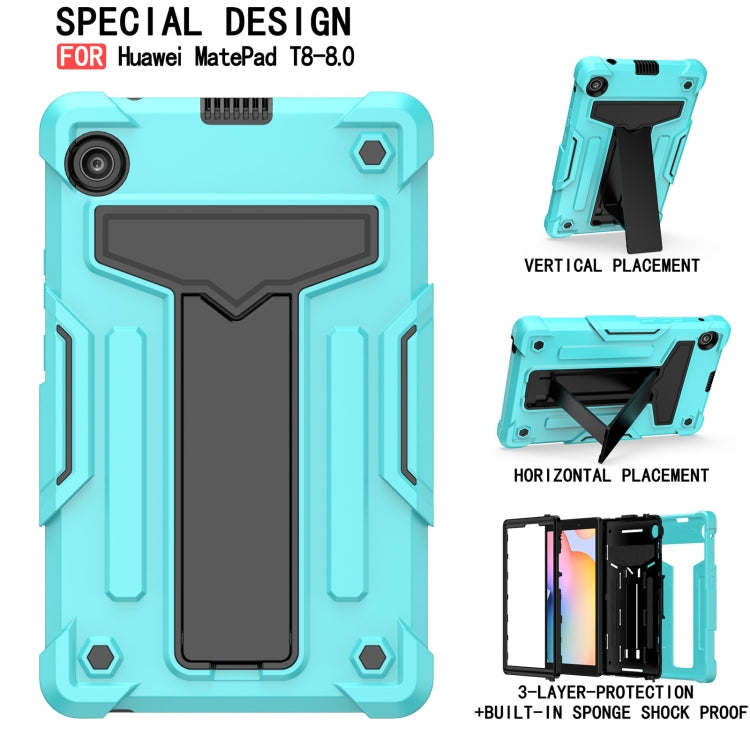 T-shaped Bracket Contrast Color Shockproof PC + Silicone Protective Case, For Huawei MatePad T8, For Huawei MediaPad T5