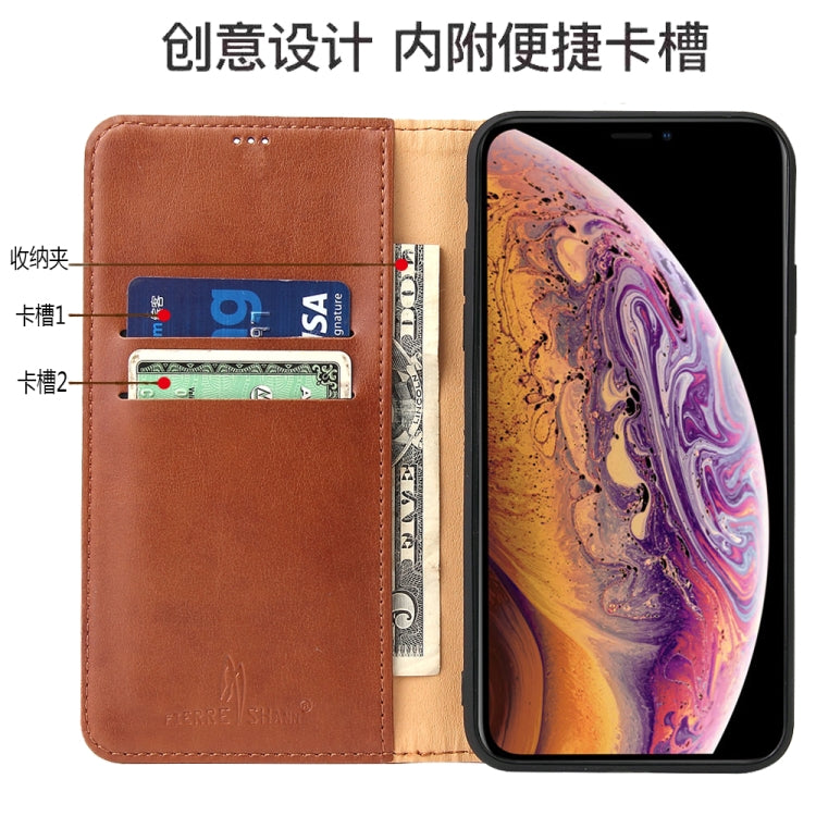 Fierre Shann PU Genuine Leather Texture Horizontal Flip Leather Case with Holder & Card Slots & Wallet