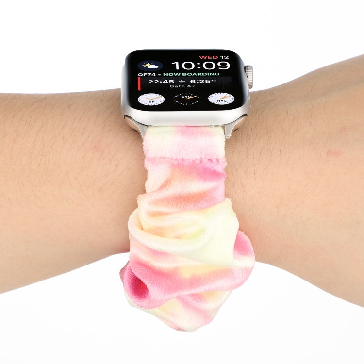 Flannel Hair Ring Replacement Strap Watchband, For Apple Watch Series 8&7 41mm / SE 2&6&SE&5&4 40mm / 3&2&1 38mm, For Apple Watch Series 7 41mm / 6 & SE & 5 & 4 40mm / 3 & 2 & 1 38mm