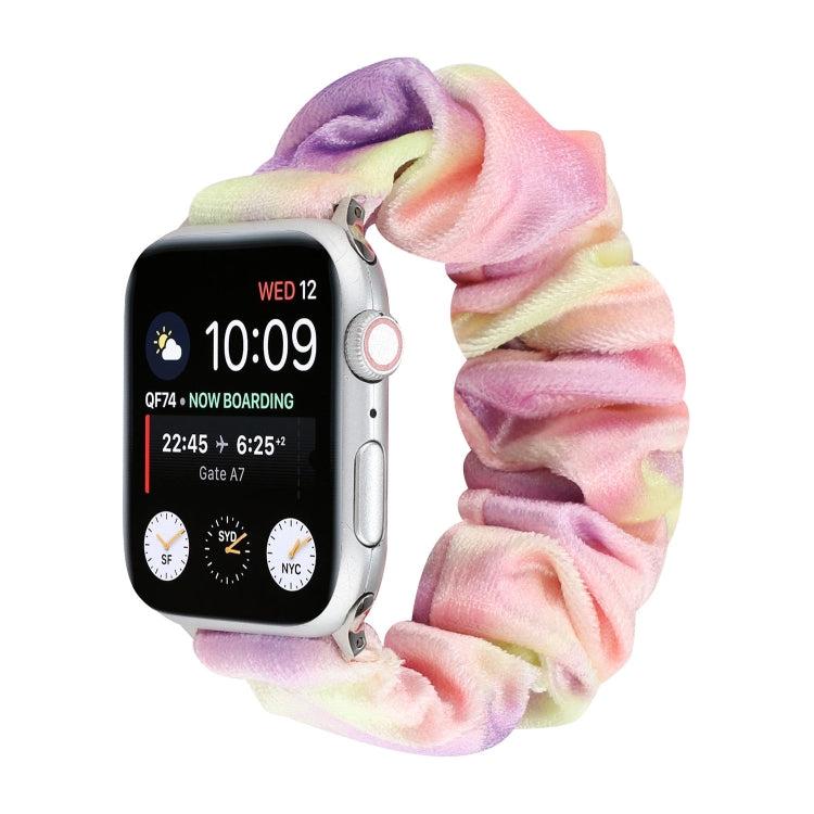 Flannel Hair Ring Replacement Strap Watchband, For Apple Watch Series 8&7 41mm / SE 2&6&SE&5&4 40mm / 3&2&1 38mm, For Apple Watch Series 7 41mm / 6 & SE & 5 & 4 40mm / 3 & 2 & 1 38mm