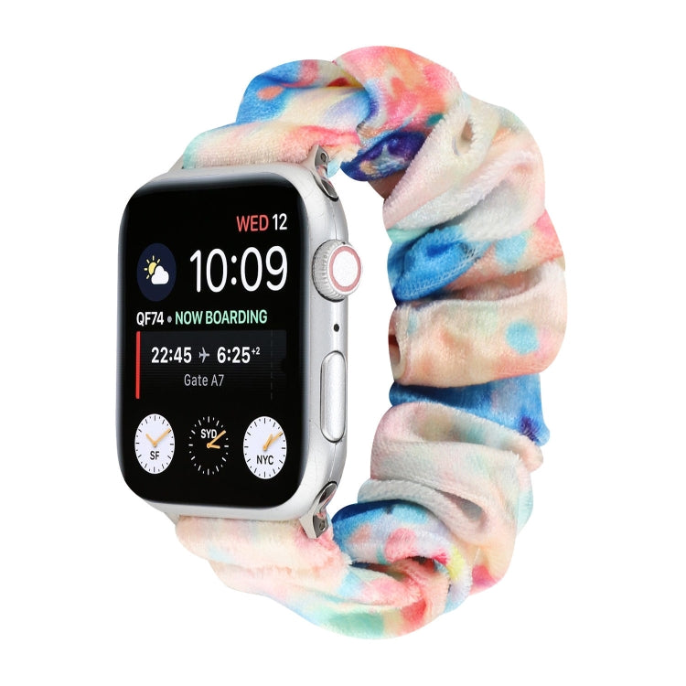 Flannel Hair Ring Replacement Strap Watchband, For Apple Watch Series 8&7 41mm / SE 2&6&SE&5&4 40mm / 3&2&1 38mm, For Apple Watch Series 7 41mm / 6 & SE & 5 & 4 40mm / 3 & 2 & 1 38mm
