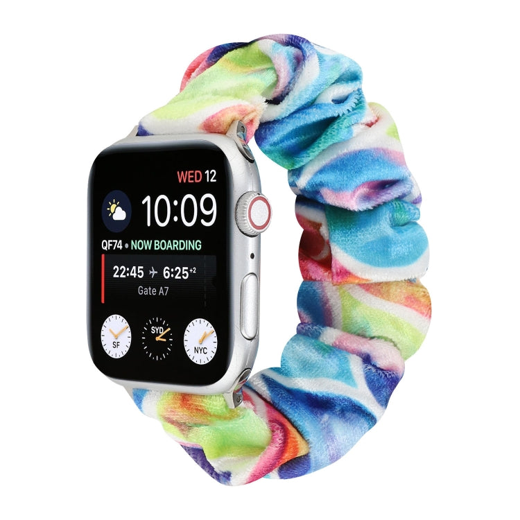 Flannel Hair Ring Replacement Strap Watchband, For Apple Watch Series 8&7 41mm / SE 2&6&SE&5&4 40mm / 3&2&1 38mm, For Apple Watch Series 7 41mm / 6 & SE & 5 & 4 40mm / 3 & 2 & 1 38mm