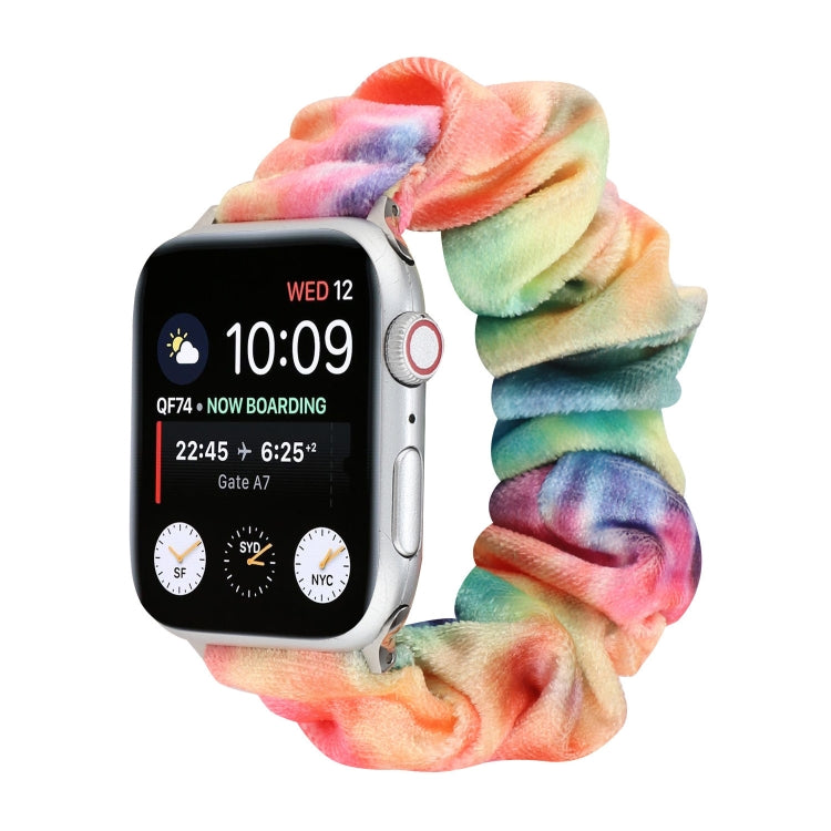 Flannel Hair Ring Replacement Strap Watchband, For Apple Watch Series 8&7 41mm / SE 2&6&SE&5&4 40mm / 3&2&1 38mm, For Apple Watch Series 7 41mm / 6 & SE & 5 & 4 40mm / 3 & 2 & 1 38mm