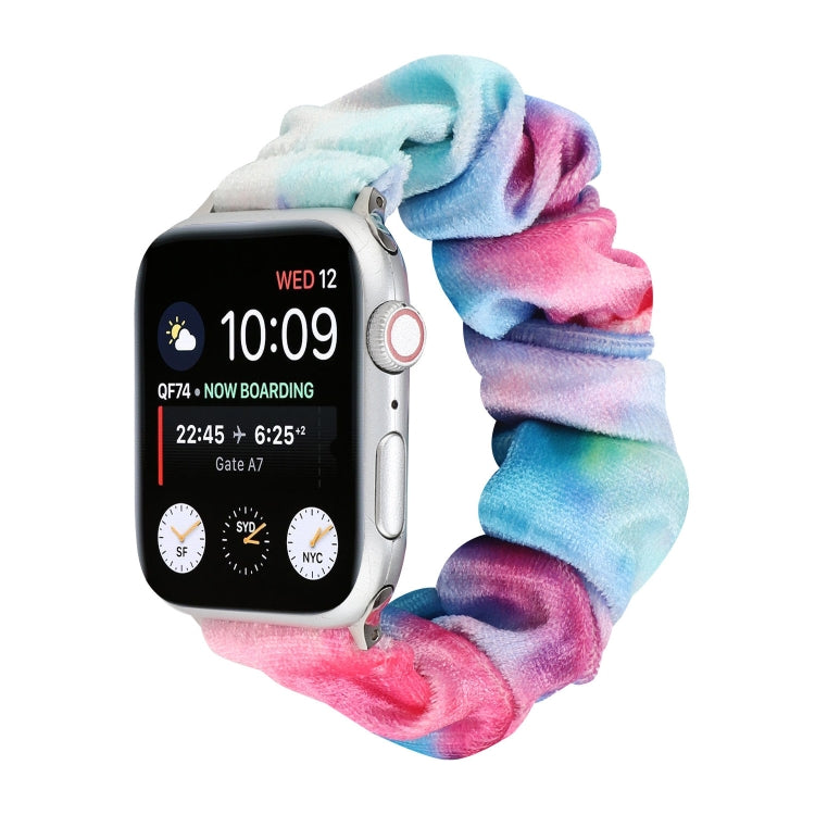Flannel Hair Ring Replacement Strap Watchband, For Apple Watch Series 8&7 41mm / SE 2&6&SE&5&4 40mm / 3&2&1 38mm, For Apple Watch Series 7 41mm / 6 & SE & 5 & 4 40mm / 3 & 2 & 1 38mm