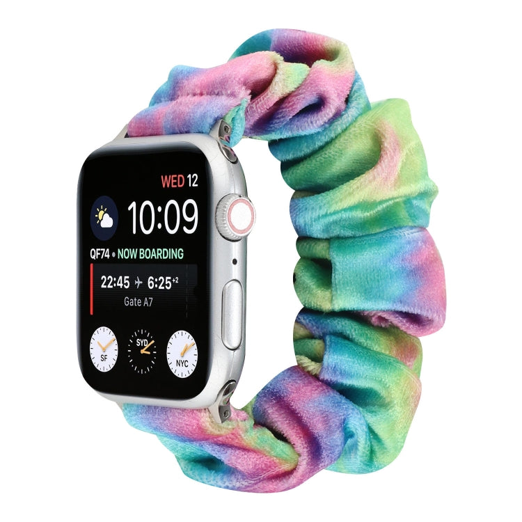 Flannel Hair Ring Replacement Strap Watchband, For Apple Watch Series 8&7 41mm / SE 2&6&SE&5&4 40mm / 3&2&1 38mm, For Apple Watch Series 7 41mm / 6 & SE & 5 & 4 40mm / 3 & 2 & 1 38mm