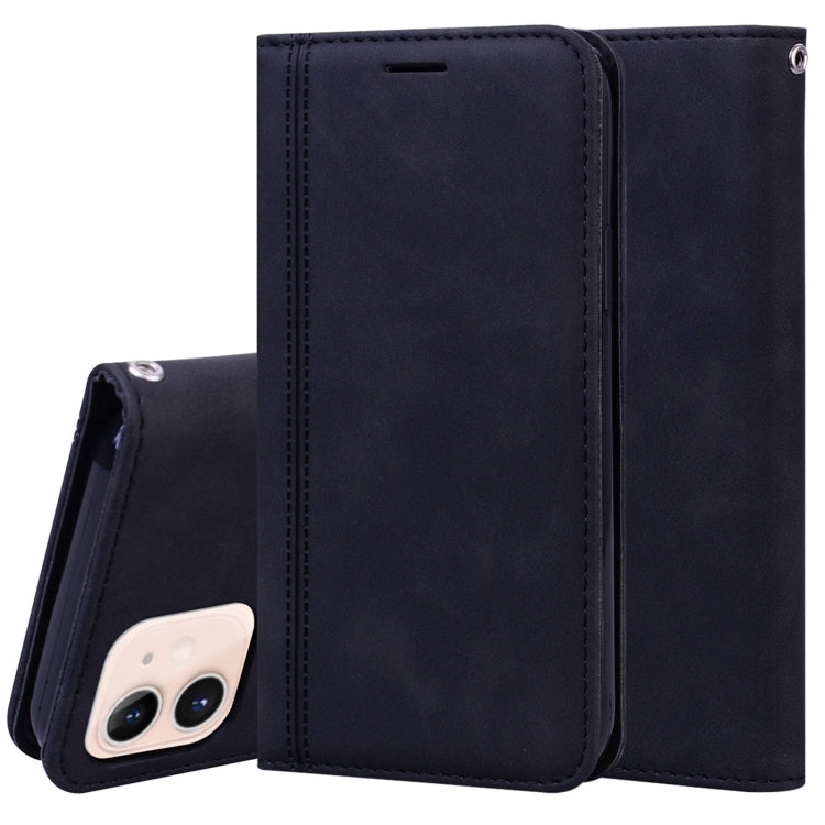 Frosted Business Magnetic Horizontal Flip PU Leather Case with Holder & Card Slot & Lanyard