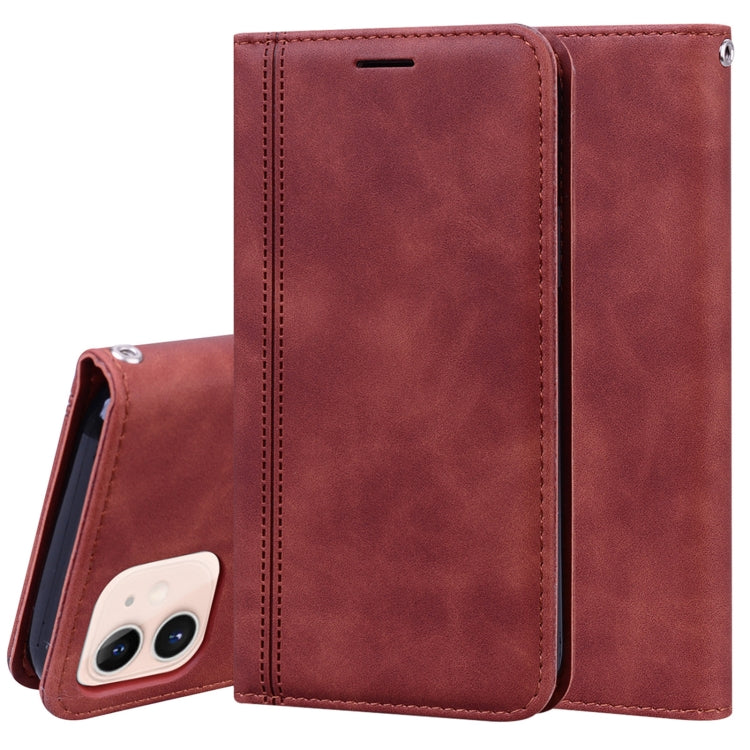 Frosted Business Magnetic Horizontal Flip PU Leather Case with Holder & Card Slot & Lanyard