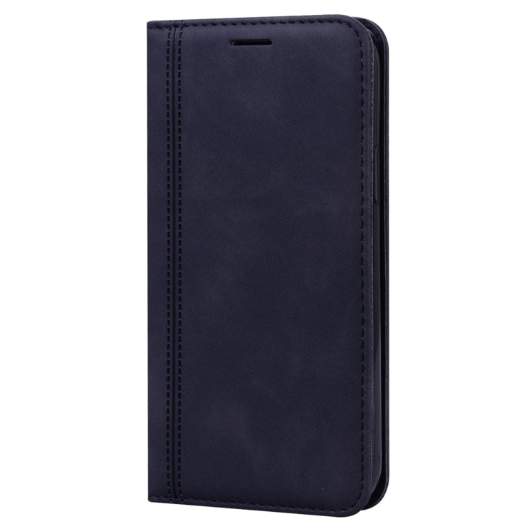 Frosted Business Magnetic Horizontal Flip PU Leather Case with Holder & Card Slot & Lanyard