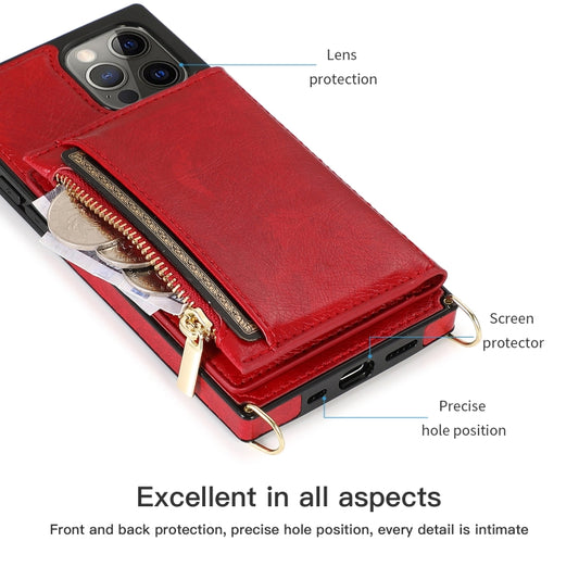 Crossbody strap attachment detail on iPhone 12 Pro Max zippered wallet case