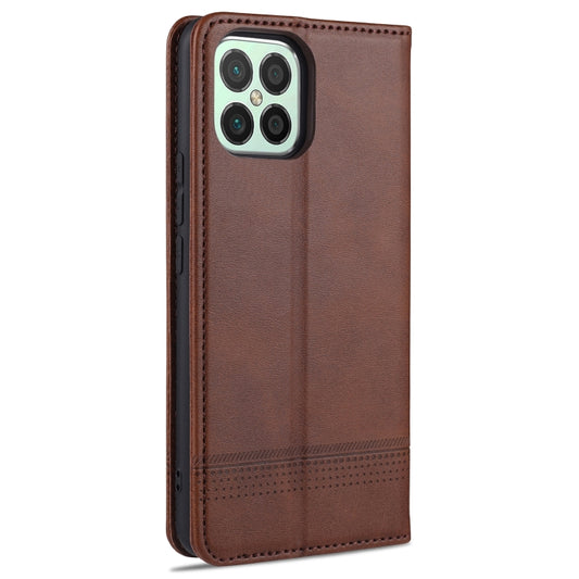 AZNS leather case vivo Y73s featuring magnetic flip design and multiple card slots