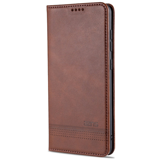 Galaxy M31 case front view magnetic closure calf leather texture horizontal flip design
