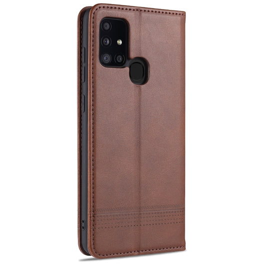 Back panel AZNS Galaxy M31 case calf texture leather with card slot storage
