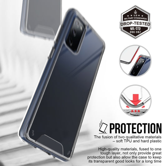 Slim protective case detail showing TPU bumper and acrylic back panel for Galaxy A