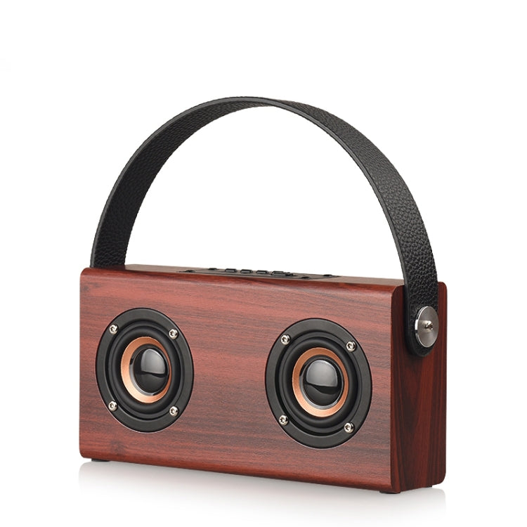 D10 Bluetooth 4.2 Portable Wooden Handheld Bluetooth Speaker, D10(Red Wood Texture)