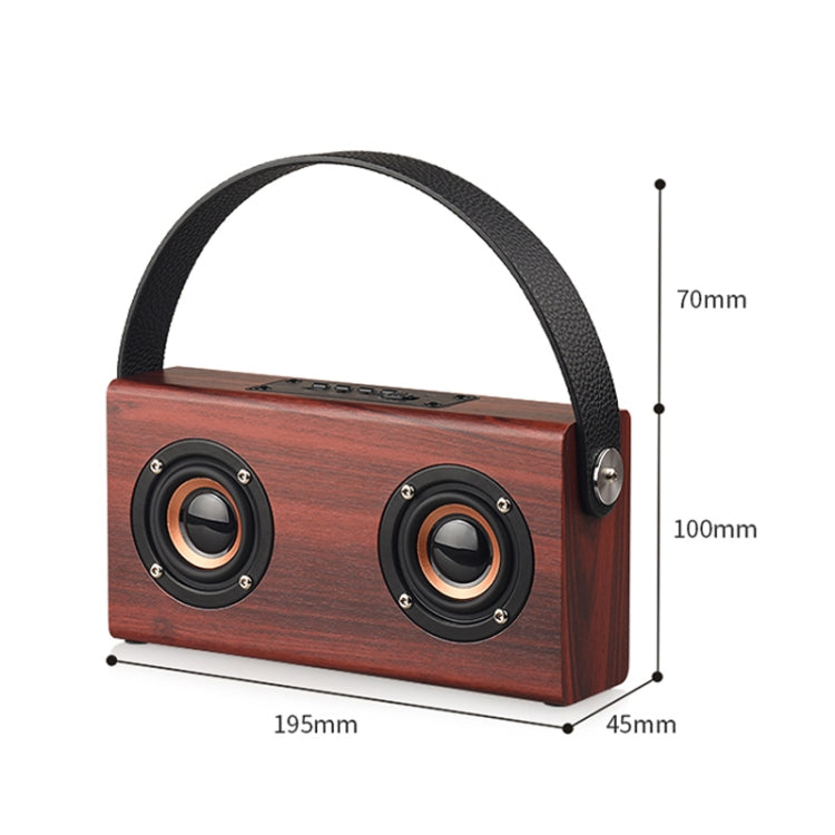 D10 Bluetooth 4.2 Portable Wooden Handheld Bluetooth Speaker, D10(Red Wood Texture)