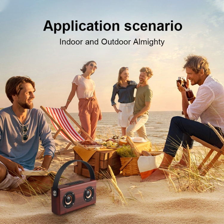 D10 Bluetooth 4.2 Portable Wooden Handheld Bluetooth Speaker, D10(Red Wood Texture)