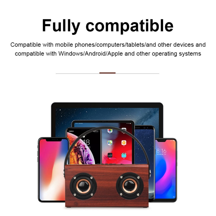 D10 Bluetooth 4.2 Portable Wooden Handheld Bluetooth Speaker, D10(Red Wood Texture)