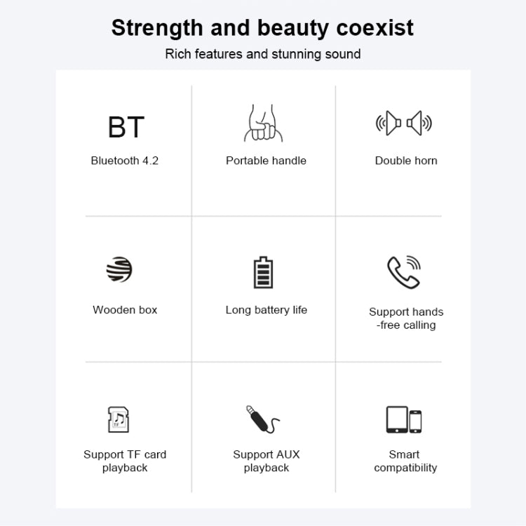 D10 Bluetooth 4.2 Portable Wooden Handheld Bluetooth Speaker, D10(Red Wood Texture)