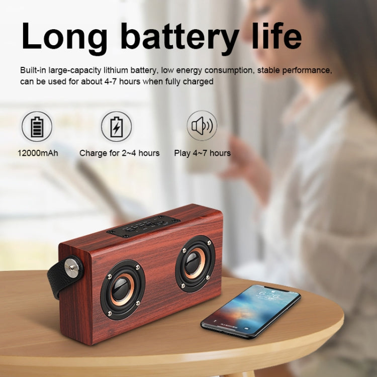 D10 Bluetooth 4.2 Portable Wooden Handheld Bluetooth Speaker, D10(Red Wood Texture)