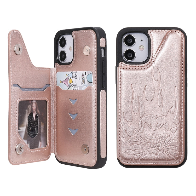 Skull Head Embossing Pattern Shockproof Protective Case with Holder & Card Slots & Wallet, For iPhone 12 mini, For iPhone 12 / 12 Pro, For iPhone 12 Pro Max