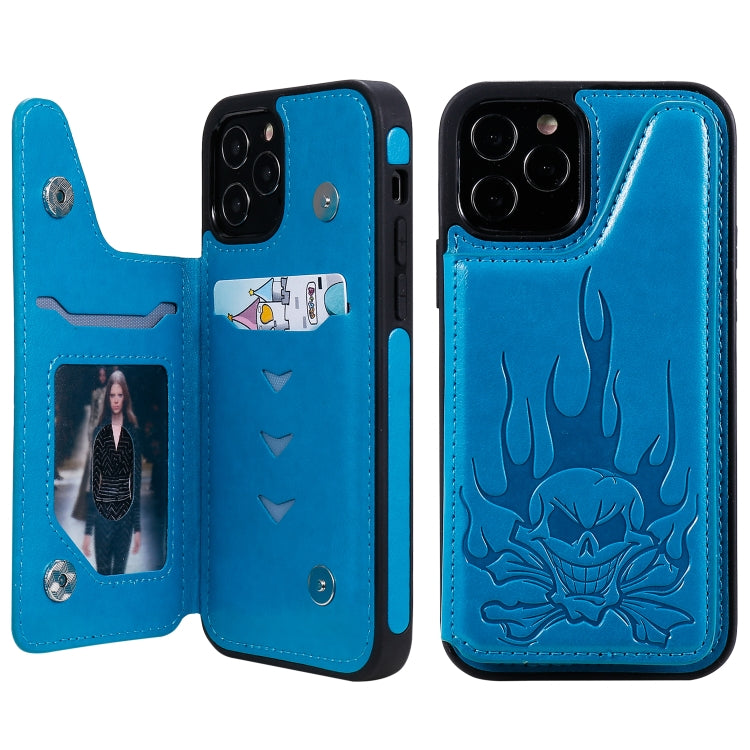 Skull Head Embossing Pattern Shockproof Protective Case with Holder & Card Slots & Wallet, For iPhone 12 mini, For iPhone 12 / 12 Pro, For iPhone 12 Pro Max