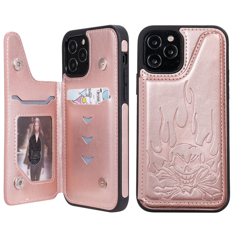 Skull Head Embossing Pattern Shockproof Protective Case with Holder & Card Slots & Wallet, For iPhone 12 mini, For iPhone 12 / 12 Pro, For iPhone 12 Pro Max