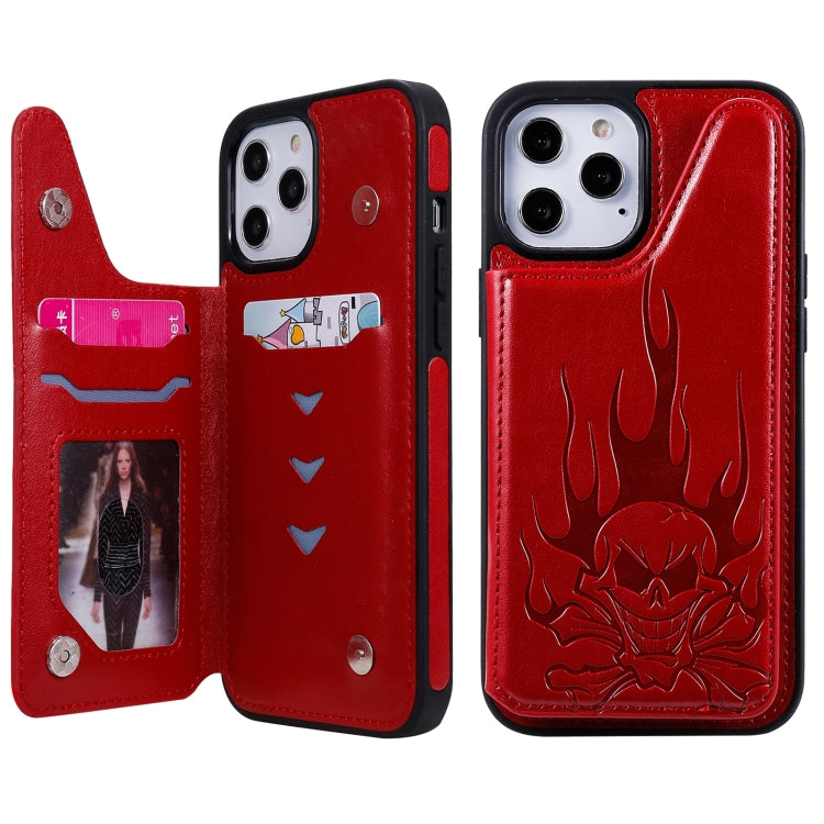 Skull Head Embossing Pattern Shockproof Protective Case with Holder & Card Slots & Wallet, For iPhone 12 mini, For iPhone 12 / 12 Pro, For iPhone 12 Pro Max