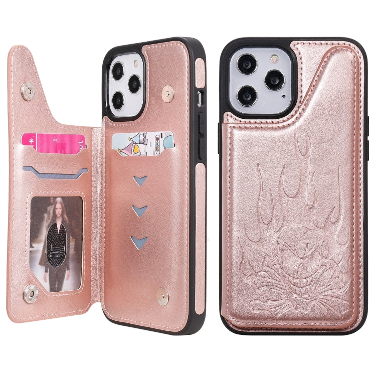 Skull Head Embossing Pattern Shockproof Protective Case with Holder & Card Slots & Wallet, For iPhone 12 mini, For iPhone 12 / 12 Pro, For iPhone 12 Pro Max