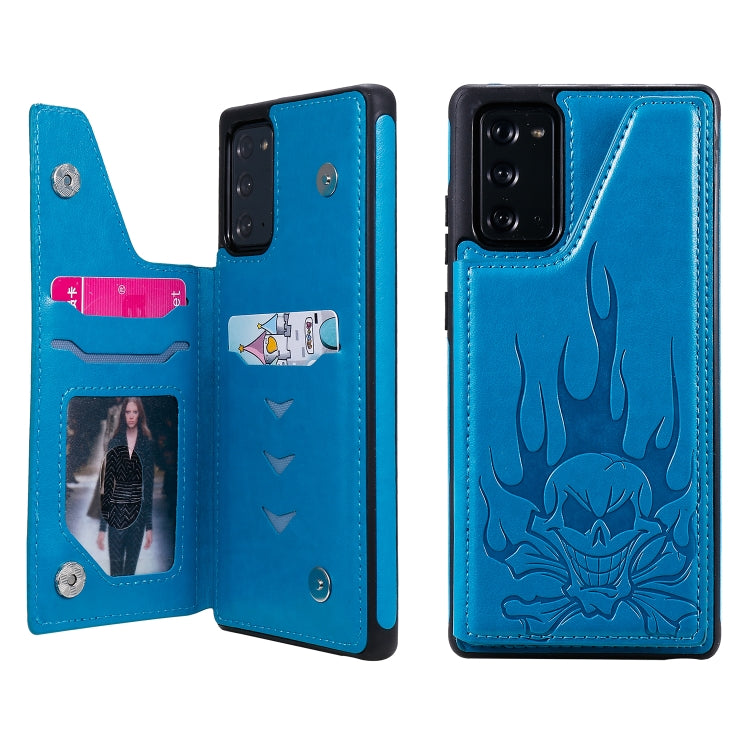 Skull Head Embossing Pattern Shockproof Protective Case with Holder & Card Slots & Wallet, For Samsung Galaxy Note20, For Samsung Galaxy Note20 Ultra