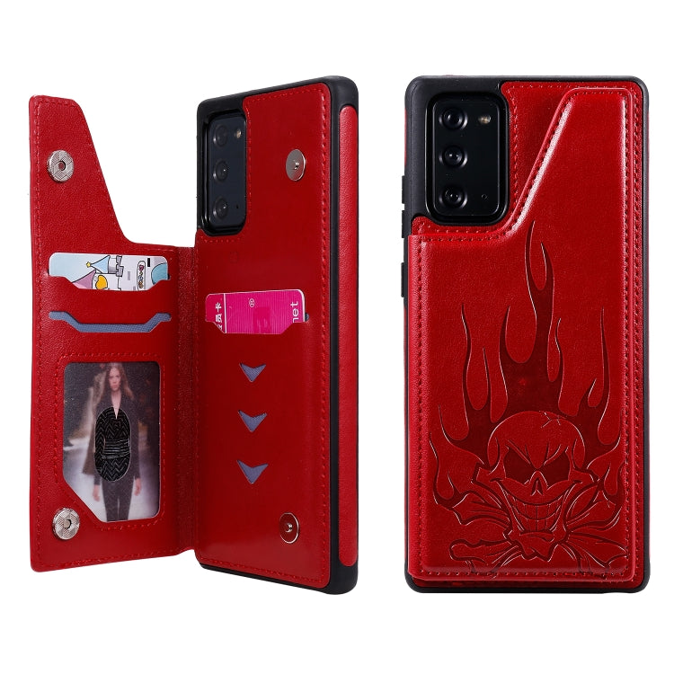 Skull Head Embossing Pattern Shockproof Protective Case with Holder & Card Slots & Wallet, For Samsung Galaxy Note20, For Samsung Galaxy Note20 Ultra