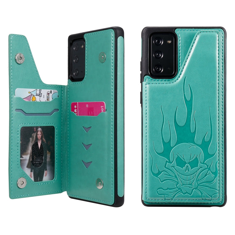 Skull Head Embossing Pattern Shockproof Protective Case with Holder & Card Slots & Wallet, For Samsung Galaxy Note20, For Samsung Galaxy Note20 Ultra