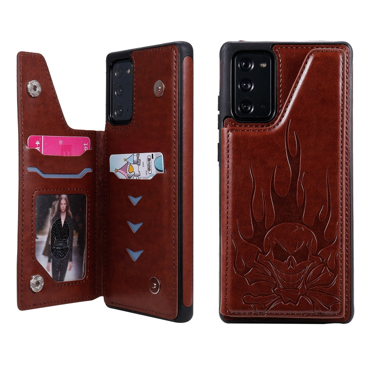 Skull Head Embossing Pattern Shockproof Protective Case with Holder & Card Slots & Wallet, For Samsung Galaxy Note20, For Samsung Galaxy Note20 Ultra