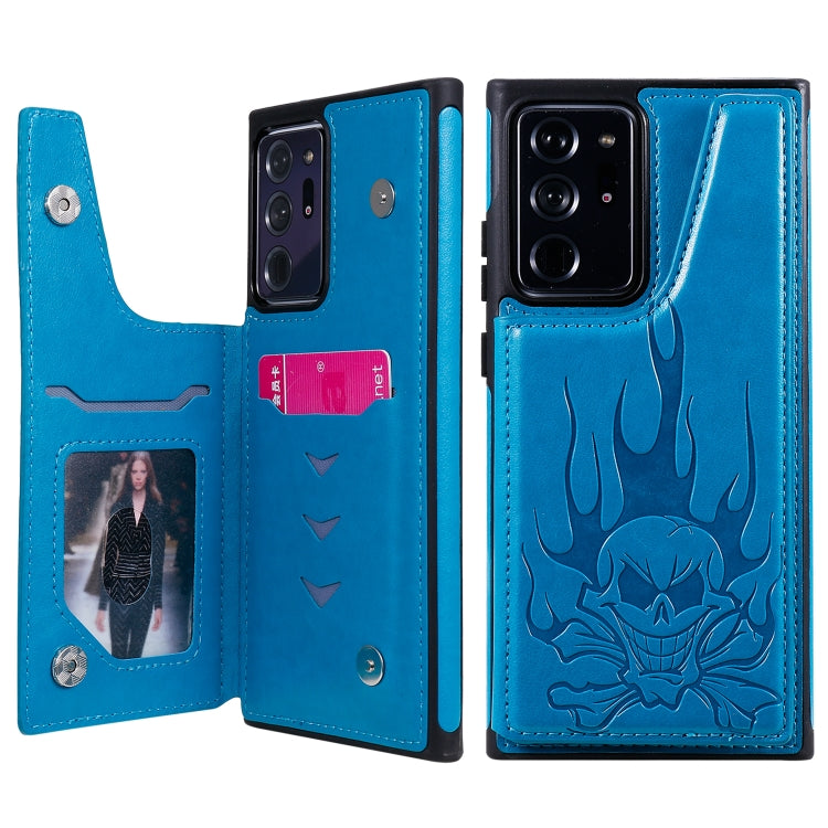 Skull Head Embossing Pattern Shockproof Protective Case with Holder & Card Slots & Wallet, For Samsung Galaxy Note20, For Samsung Galaxy Note20 Ultra