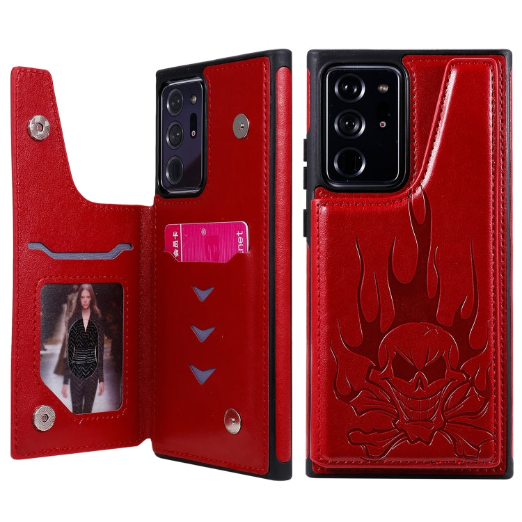 Skull Head Embossing Pattern Shockproof Protective Case with Holder & Card Slots & Wallet, For Samsung Galaxy Note20, For Samsung Galaxy Note20 Ultra
