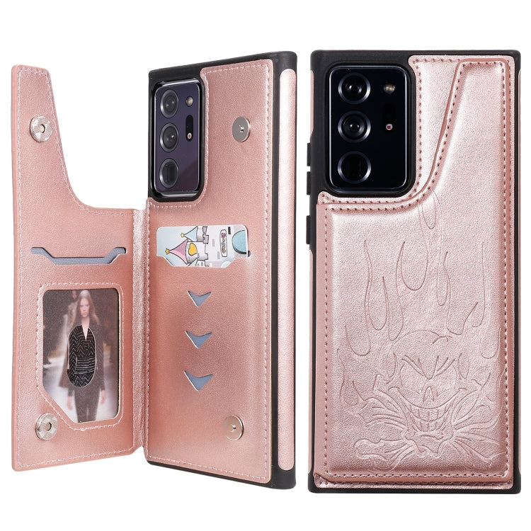 Skull Head Embossing Pattern Shockproof Protective Case with Holder & Card Slots & Wallet, For Samsung Galaxy Note20, For Samsung Galaxy Note20 Ultra