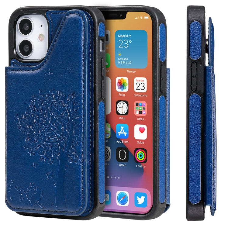Cat Tree Embossing Pattern Shockproof Protective Case with Card Slots & Photo Frame & Holder, For iPhone 12 mini, For iPhone 12 / 12 Pro, For iPhone 12 Pro Max, For Samsung Galaxy Note20