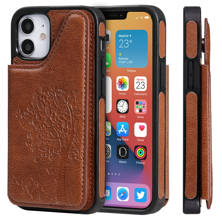 Cat Tree Embossing Pattern Shockproof Protective Case with Card Slots & Photo Frame & Holder, For iPhone 12 mini, For iPhone 12 / 12 Pro, For iPhone 12 Pro Max, For Samsung Galaxy Note20