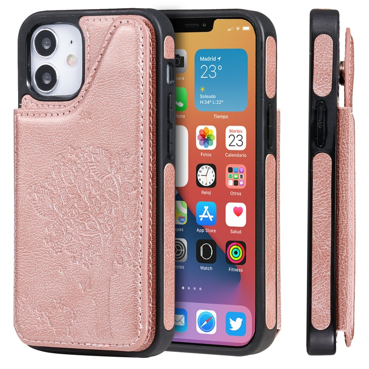 Cat Tree Embossing Pattern Shockproof Protective Case with Card Slots & Photo Frame & Holder, For iPhone 12 mini, For iPhone 12 / 12 Pro, For iPhone 12 Pro Max, For Samsung Galaxy Note20