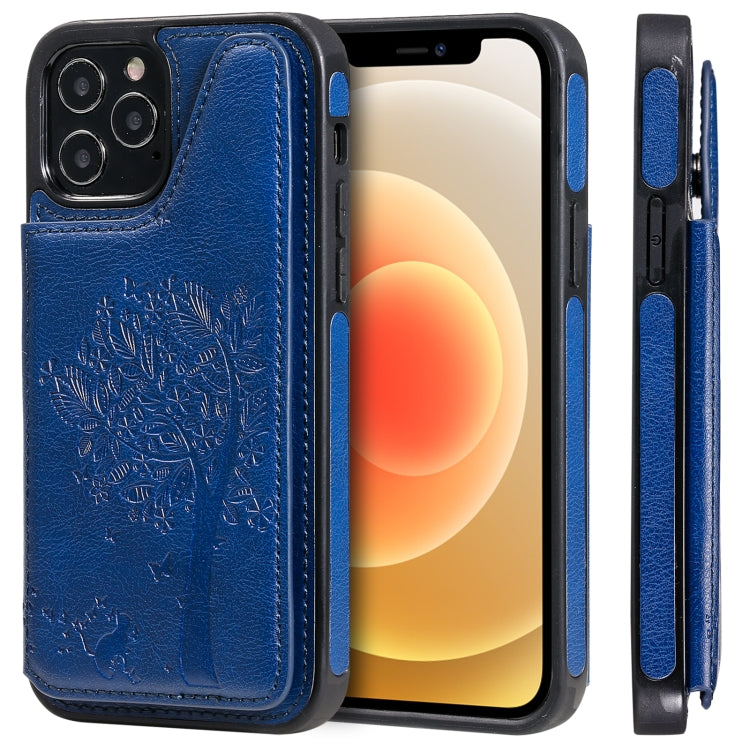 Cat Tree Embossing Pattern Shockproof Protective Case with Card Slots & Photo Frame & Holder, For iPhone 12 mini, For iPhone 12 / 12 Pro, For iPhone 12 Pro Max, For Samsung Galaxy Note20