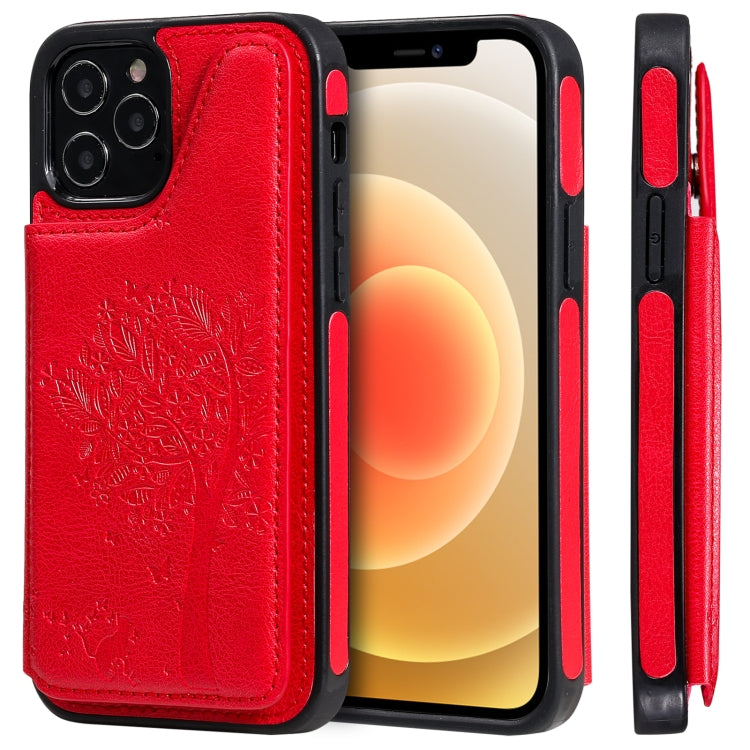 Cat Tree Embossing Pattern Shockproof Protective Case with Card Slots & Photo Frame & Holder, For iPhone 12 mini, For iPhone 12 / 12 Pro, For iPhone 12 Pro Max, For Samsung Galaxy Note20