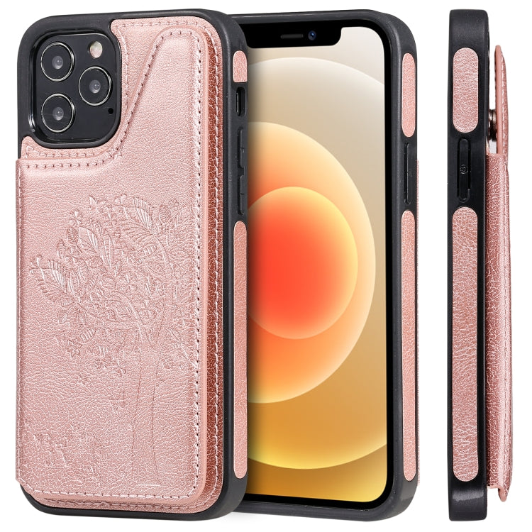 Cat Tree Embossing Pattern Shockproof Protective Case with Card Slots & Photo Frame & Holder, For iPhone 12 mini, For iPhone 12 / 12 Pro, For iPhone 12 Pro Max, For Samsung Galaxy Note20
