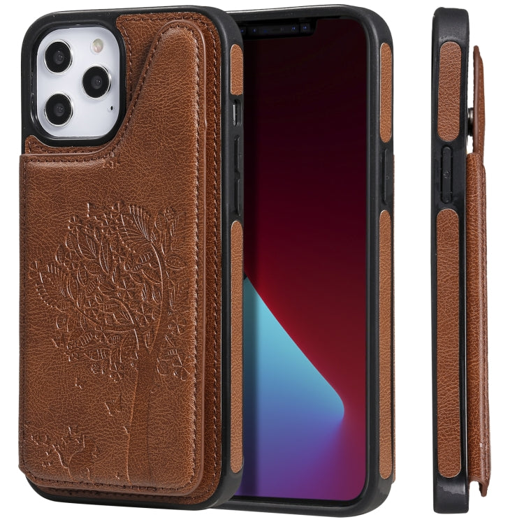 Cat Tree Embossing Pattern Shockproof Protective Case with Card Slots & Photo Frame & Holder, For iPhone 12 mini, For iPhone 12 / 12 Pro, For iPhone 12 Pro Max, For Samsung Galaxy Note20
