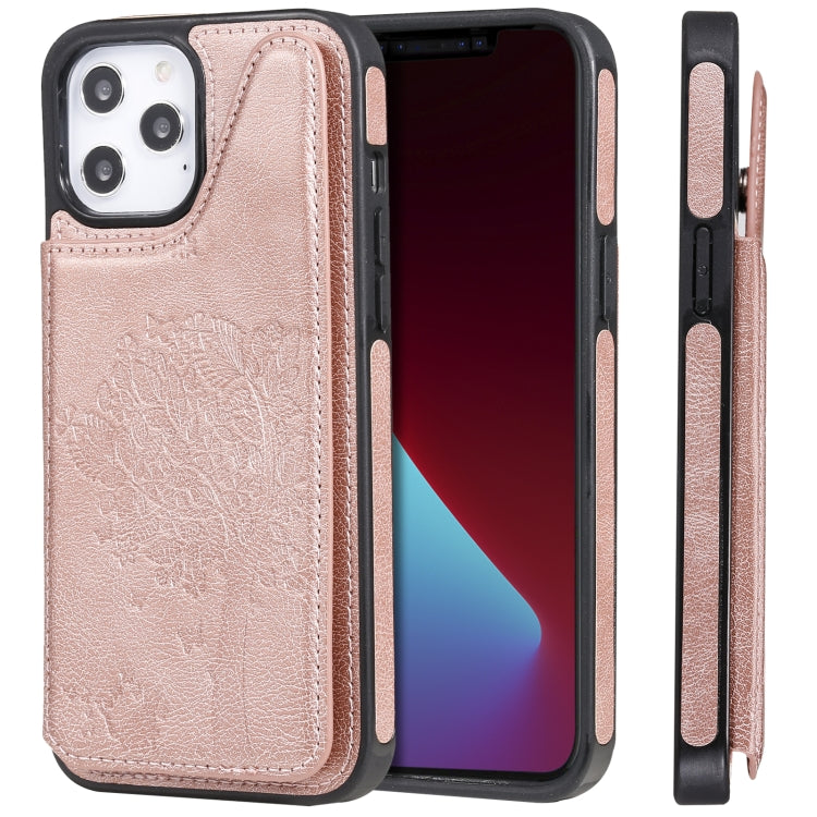 Cat Tree Embossing Pattern Shockproof Protective Case with Card Slots & Photo Frame & Holder, For iPhone 12 mini, For iPhone 12 / 12 Pro, For iPhone 12 Pro Max, For Samsung Galaxy Note20