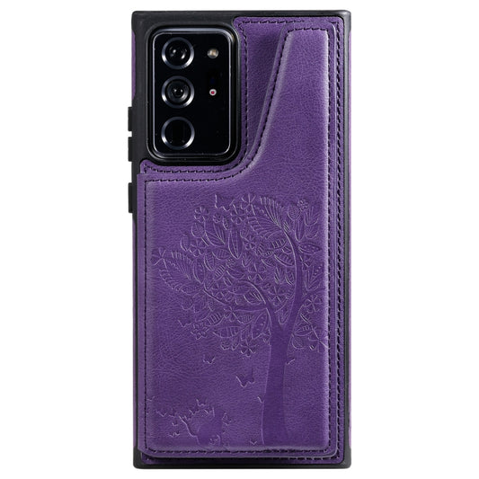 Shockproof protective case for Galaxy Note20 Ultra featuring embossed cat tree design