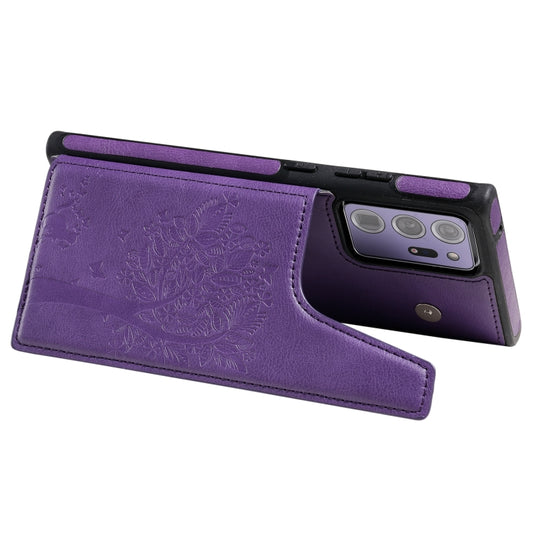 Cat tree design Galaxy Note20 Ultra case showing card slot compartments and holder detail