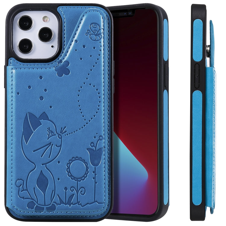 Cat Bee Embossing Pattern Shockproof Protective Case with Card Slots & Photo Frame, For Samsung Galaxy Note20 Ultra, For Samsung Galaxy Note20, For iPhone 12 mini
