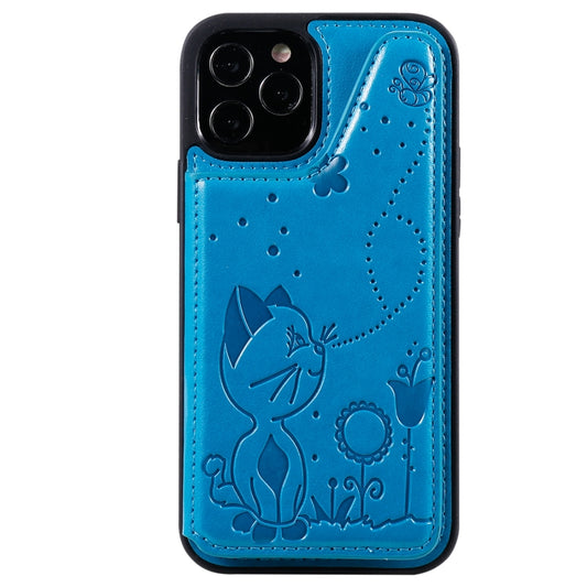 Detailed bee and cat embossing pattern on durable iPhone 12 Pro Max protective case