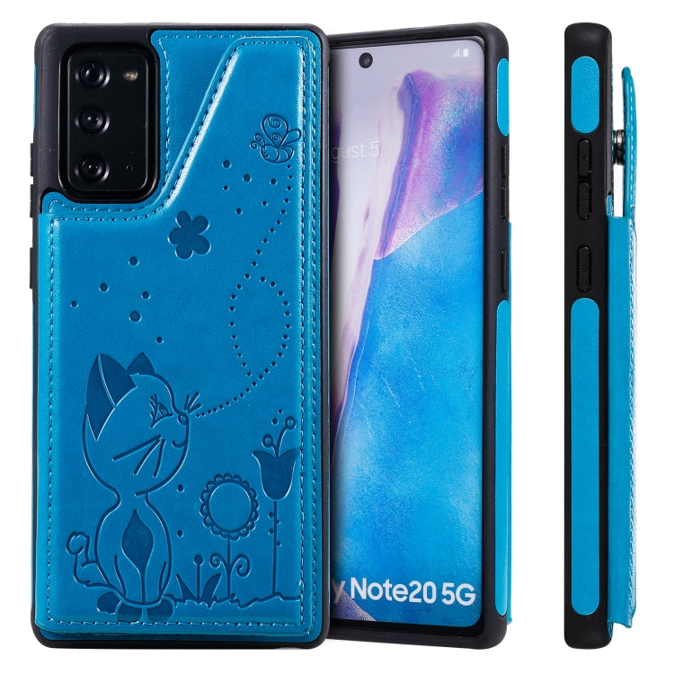 Cat Bee Embossing Pattern Shockproof Protective Case with Card Slots & Photo Frame, For Samsung Galaxy Note20 Ultra, For Samsung Galaxy Note20, For iPhone 12 mini