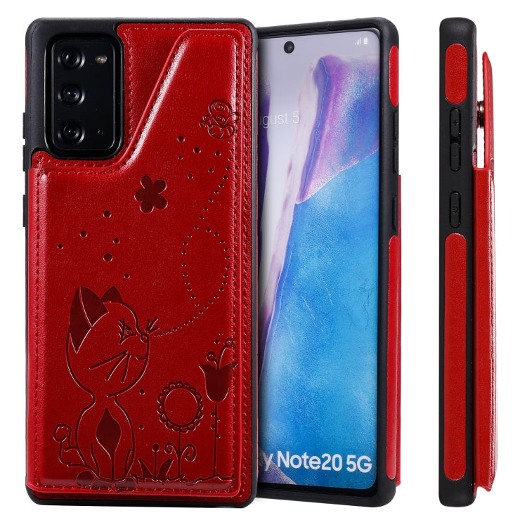 Cat Bee Embossing Pattern Shockproof Protective Case with Card Slots & Photo Frame, For Samsung Galaxy Note20 Ultra, For Samsung Galaxy Note20, For iPhone 12 mini
