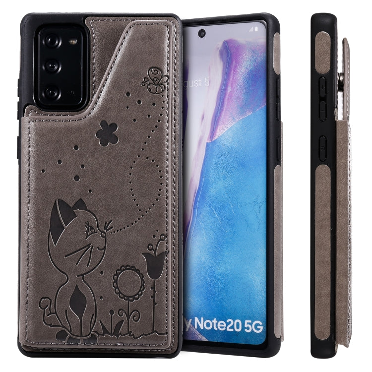 Cat Bee Embossing Pattern Shockproof Protective Case with Card Slots & Photo Frame, For Samsung Galaxy Note20 Ultra, For Samsung Galaxy Note20, For iPhone 12 mini